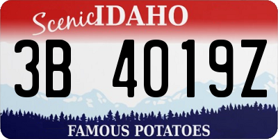 ID license plate 3B4019Z