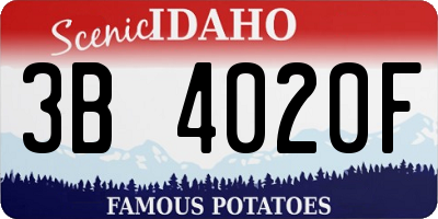 ID license plate 3B4020F