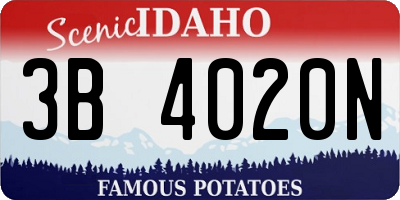 ID license plate 3B4020N