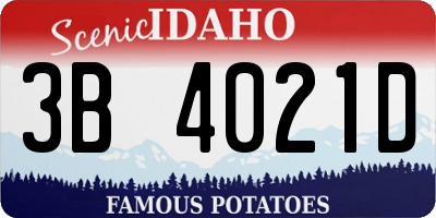 ID license plate 3B4021D