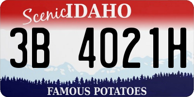 ID license plate 3B4021H