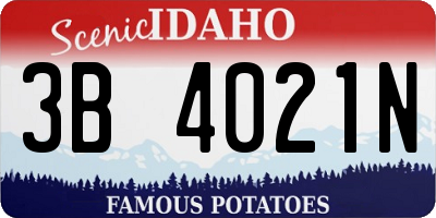 ID license plate 3B4021N