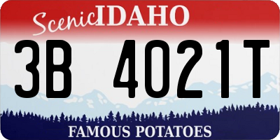 ID license plate 3B4021T