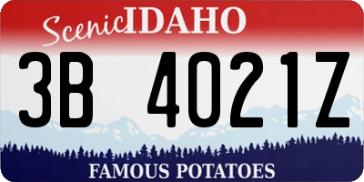 ID license plate 3B4021Z