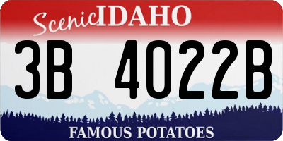 ID license plate 3B4022B