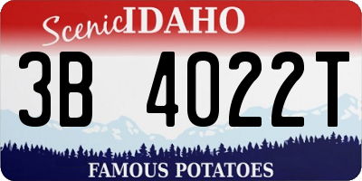 ID license plate 3B4022T