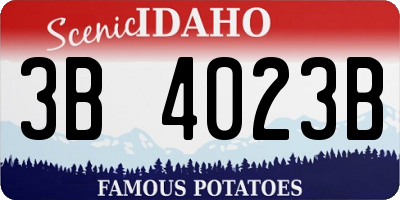 ID license plate 3B4023B