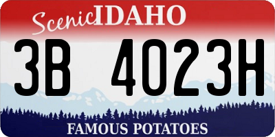 ID license plate 3B4023H