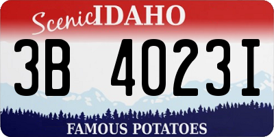 ID license plate 3B4023I
