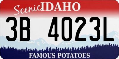 ID license plate 3B4023L