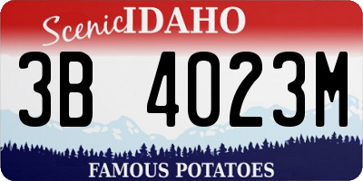 ID license plate 3B4023M