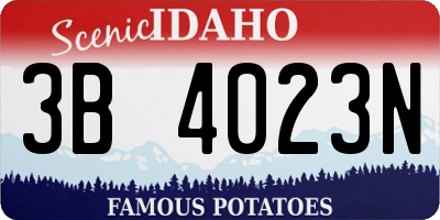 ID license plate 3B4023N