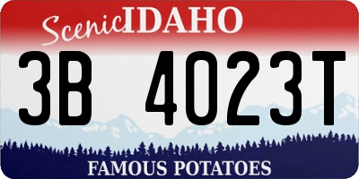 ID license plate 3B4023T