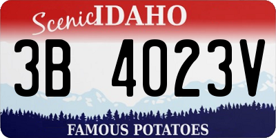 ID license plate 3B4023V