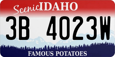 ID license plate 3B4023W
