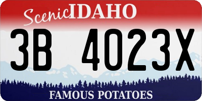 ID license plate 3B4023X