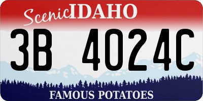 ID license plate 3B4024C