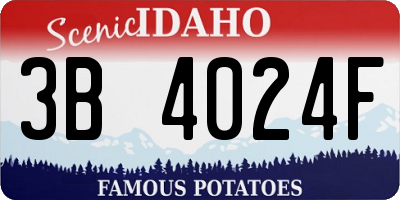 ID license plate 3B4024F
