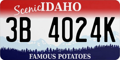 ID license plate 3B4024K