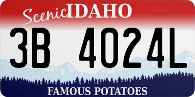 ID license plate 3B4024L