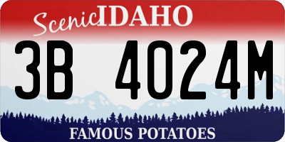 ID license plate 3B4024M