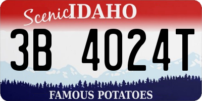 ID license plate 3B4024T