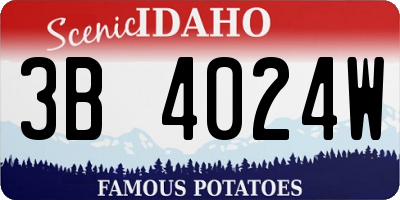 ID license plate 3B4024W