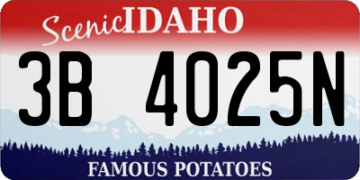 ID license plate 3B4025N