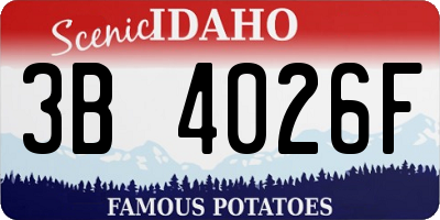 ID license plate 3B4026F