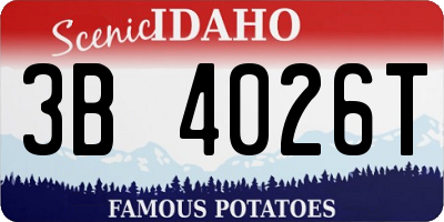 ID license plate 3B4026T