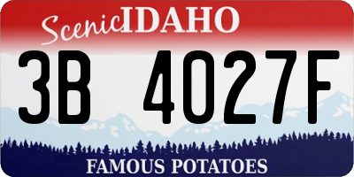 ID license plate 3B4027F