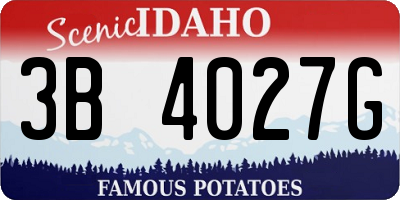ID license plate 3B4027G