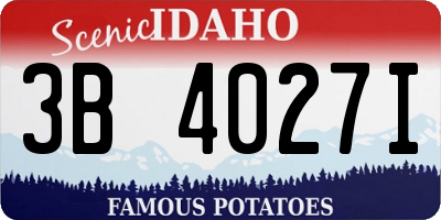 ID license plate 3B4027I