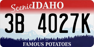 ID license plate 3B4027K