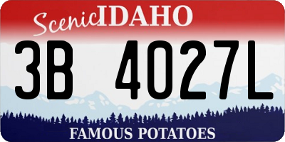 ID license plate 3B4027L