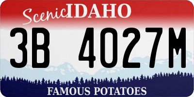 ID license plate 3B4027M