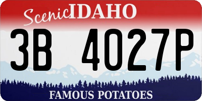 ID license plate 3B4027P