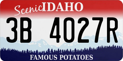 ID license plate 3B4027R