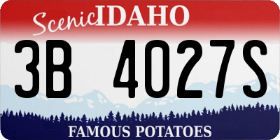 ID license plate 3B4027S