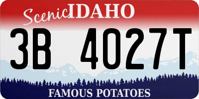 ID license plate 3B4027T