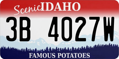 ID license plate 3B4027W