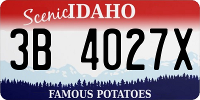 ID license plate 3B4027X