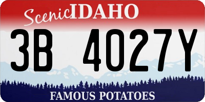 ID license plate 3B4027Y
