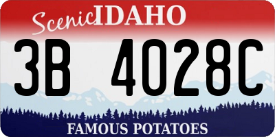 ID license plate 3B4028C