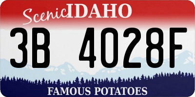 ID license plate 3B4028F