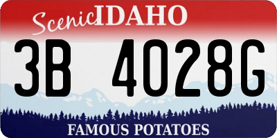 ID license plate 3B4028G