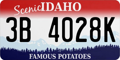 ID license plate 3B4028K