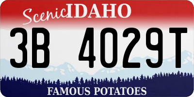 ID license plate 3B4029T