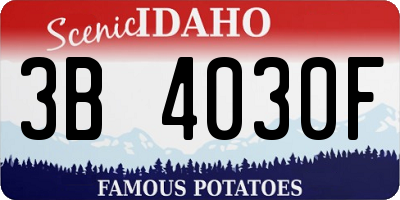 ID license plate 3B4030F