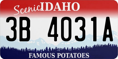 ID license plate 3B4031A